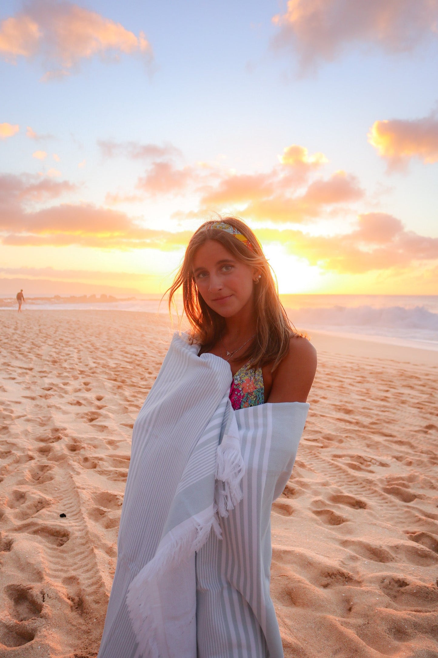100% Organic Cotton Sunset Beach Towels Delilah Home